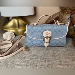 Coach Blue and Cream Crossbody Bag